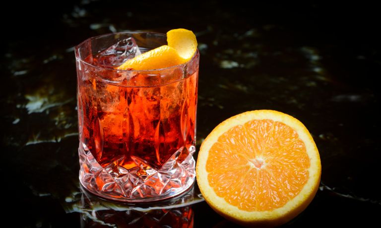 Negroni and orange